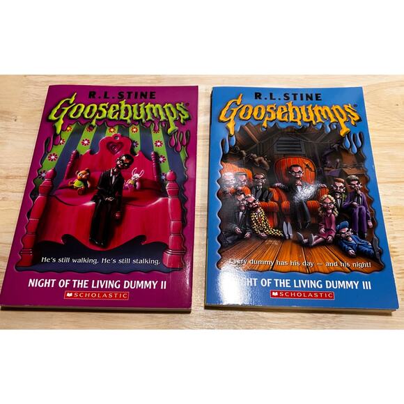 GOOSEBUMPS Lot of (2) NIGHT OF LIVING DUMMY II III 2 3, 1990s, 1st Printing - Picture 1 of 11